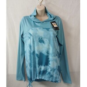 NEW Under Armour Womens Sm Iso-Chill Hoodie Blue Tie Dye Loose Fit Top Athletic